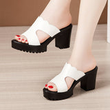 Slippers With High Heels, Thick Heels, Sandals, Summer 2023 New Thick-Soled Waterproof Platform, Full-Size 4143