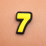 PVC Two Digital Fonts Shoe Charms Shoes Accessories Croc Shoe Buckle Decorations Shoe Ormaments fit JIBZ Party Kid's