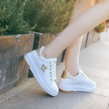 Women Casual Shoes 2022 New Women Sneakers Fashion Breathable PU Leather Platform White Women Shoes Soft Footwears