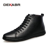 Brand Men Boots Plus Size 37~47 Genuine Leather Ankle Boots Lace-Up Casual High Quality Men Shoes Winter Autumn Boots