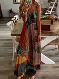 Fashion Sexy Sleeveless Beach Sling Dresses Women Elegant V-Neck Long Summer Dresses 2022 New Lady Vintage Flowers Print