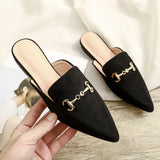 Breakj And Summer New Net Red Sharp Head Cold Half Slippers Women's Head Wearing Leisure Size 41-42 Muller