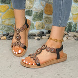 Flat Toe Elastic Sequin Metal Sandals Women's Casual Fish Mouth Roman Style Women's Sandal Shoes for Women Women