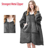 Blanket Men Women Giant Oversize Hoodie Sweatshirt Sweat Hooded Winter Bathrobe Blanket Sherpa Fleece