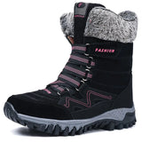o'clock Quality Women's Winter High Boots Outdoor Non-slip Mid-calf Sneakers Comfortable Warm Lined Shoes for Cold