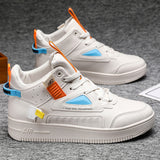 New Style Guochao Color High Upper Shoes Korean Version Fashion Small White Shoes Men's Muffin Youth Sports Shoes