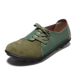 Shoes 2021 Spring Genuine Leather Moccasins Flats Shoes Woman Lace-Up Casual Ladies Driving Shoes Plus