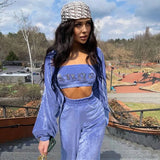 Y2K Velvet Batwing Sleeve Zipper Hooded Jacket Women Autumn Loose Sports Purple Cropped Coats 2021 Streetwear