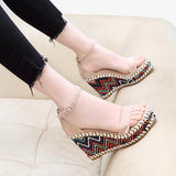 Wedge Sandals Women 23 New Summer Platform Shoes With A Hemp Heel Waterproof