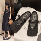 Breakj Bottom French Bag Head Half Slippers Wear Women's Shoes In The Summer Of 2025 New Mesh Breathable Soft Base Cool