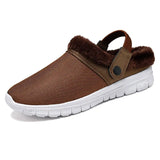 Slippers New Warm Men's Slippers Short Plush Flock Home Slippers for Men Hard-wearing Non-slip Sewing Soft Lovers