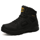 Winter Men Boots Waterproof Warm Fur Snow Boots Men Outdoor Winter Work Casual Shoes Military Combat Ankle Boots