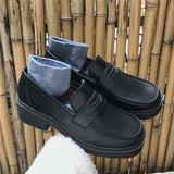 School Girl Black Loafers Mary Jane Shoes low heel women shoes vintage harajuku shoes LOLITA Shoes JK Uniform