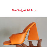 High Heel Sandals Women's Slides Open Toe Thick-Soled Ladies Slippers Party Mules Shoes Women Shoes High Heels