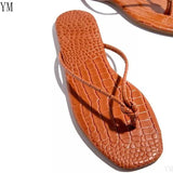 Flower Brown Black Solid Color Women Summer Slides Flip Flops Outdoor Sexy Casual Sandals Female Flat Heel Slippers Plus Size