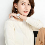 Sweater 2020 New O-neck Female Long-sleeved Knitted Pullover Jumper Pull Femme Clothes White Loose Thin Korean Plus