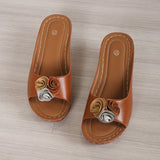 Breakj And Flower Slippers Women Wear 2025 Summer New Large Size Loose Cake Thick Bottom Comfortable Cool