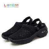 Cushion Women's Summer Sandals 2022 Designer Closed Toe Platform Sandals Breathable Mesh Clogs Slipper zapatos mujer Size