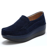 Autumn Shoes Woman Platform Women Shoes Cow Suede Leather Flats Thick Sole Women's Loafers