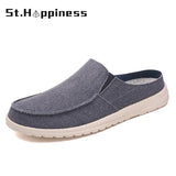 New Summer Men's Canvas Casual Shoes Classic Breathable Loafers Flat Shoes Outdoor Light Slip-On Walking Shoes Big Size