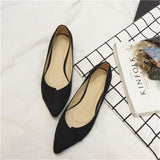 Bird Spring New Korean Version Fine Heel Suede Tip Low Heel Single Shoes Women Small Heel Large Size Black Work Shoes