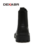 Genuine Leather Men's Ankle Boots High Top Shoes For Men Winter Fashion Male Motorcycle Footwear Snow Boots Size