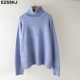 Winter casual cashmere oversize thick Sweater pullovers Women 2021 loose Turtleneck women's sweaters