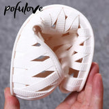 Ladies Summer Sandals Non-slip Comfortable Breathable Single Shoes Flat Round Toe Solid Color Hollow Mesh