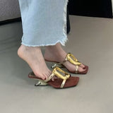 Breakj Way With Stylish Cool Slippers Wearing 2025 Summer New Square Toe And High-Heeled Sandals