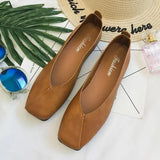 And Autumn New Korean Version Of The Square Bottom Of The Flat Bottom Single Shoes Female Harajuku Student Bean Shoes Shallow Lazy