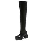 Breakj Boots Women's New British Wind Square Head Bulletproof Waterproof Station In Autumn/Winter