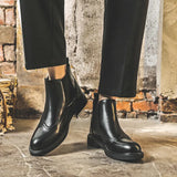 Breakj Boots Men British Style Low Pipe Short Boots Men Brock Business Martin Shoe