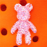 Hard Resin Glitter Cartoon Shoe Charms Accessories Cute Chocolate Bear Shoes Buttons Colorful Sandals Charm