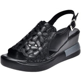 And Anti-Slip Sandals Women In The Summer Of 2025 New Black Brocing Embroidery Height Leisure Women's Cool