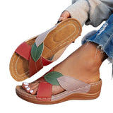 Breakj Summer Thick-Soled Slippers Women's Shoes Large-Size Cross-Slips Beach Shoes Color Fish Mouth
