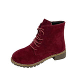 Boots Women British Style 2021 Autumn Side Zipper Suede Booties Women Plus Size Casual Ankle Boots Botas De