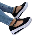 Breakj Women's Shoes Summer Thick Soles With A Large Size Button With Sandals Beach Shoes Hollow Shallow Single