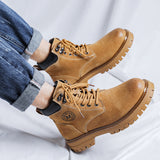 Breakj Men's Boots 2023 New Yellow Boobritish Vintage Outdoor Plush Martens