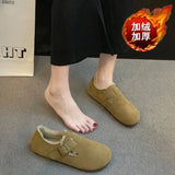 Breakj Seasons Boken Write Anti Cattle Velvet Skin Comfortable Pure Color Versatile Fashion Temperament Professional Commuting To Wear Shoes
