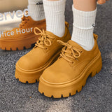 Breakj Leather Shoes Men's Autumn And Winter Business Dress Black Thick Increased Round Men's Big Head Shoes