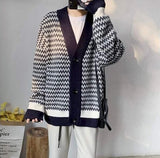 Men 2020 Autumn Korean Version Of The Trend Cardigan Hong Kong Style Loose Casual Wild Student Striped Jacket