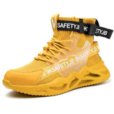 New Work Boots Men Safety Shoes Steel Toe Safety Ankle Boots Indestructible Shoes Anti-smash Work Socks Sneakers