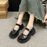 Style High-Heeled Thick-Soled Mary Jane Shoes New Round-Headed French Shoes In The Summer Of