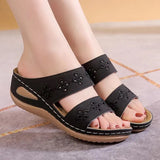 Breakj And Summer New Slope And Slippers Women's Cool Slippers Embroidered Solid Sand Sand Sandals Casual Suture