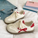 Breakj Fashion Training Shoes Women 2025 Summer New Thick-Soled Casual Women's Shoes College Style Lace Coloring Small White