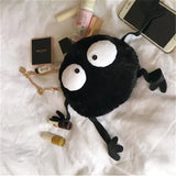 Streetwearwomen Canvas Messenger Bags Funny Cute Ugly Cute Small Bag One-shoulder Small Black Wool Briquette