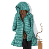 Women Puffer Jackets Ultralight Duck Down Jacket 2023 New Autumn Winter Portable Hooded Parka Coat Windproof Outwear 6XL