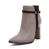 Breakj 2025 New Tips And Short Boots Women's Velvet Splicing Fashion High Heels