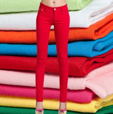 Top Quality Women Pencil Pants Slim Trousers Woman Jeans Solid Girls Sweet Candy Color Femme