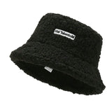 Hat Solid Artificial Fur Warm Female Cap Faux Fur Winter Bucket Hat for Women Outdoor Sunscreen Sun Hat Panama Cap
